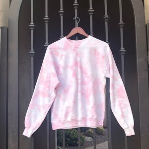 Custom Tie Dye Sweatshirt Pastel Pink Size Medium